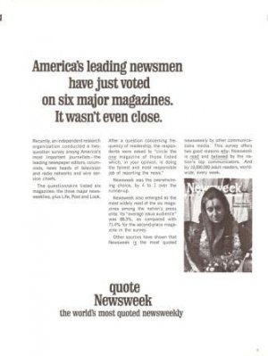 Newsweek Newsmen Voted Magazine Indira Gandhi Vintage Ad 1966