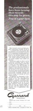 Garrard Synchro Lab Motor Series Turntable Vintage Ad 1968