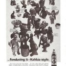 Kahlua Fondueing it Pre Columbian Figures Vintage Ad 1960's