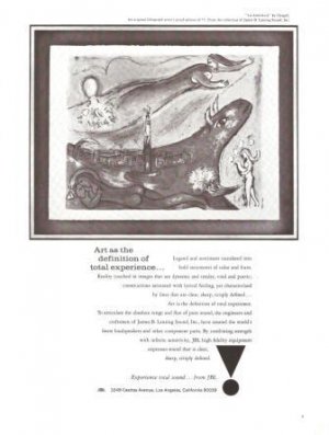 James B Lansing Sound Loudspeakers Components JBL LA Bastille Chagall Vintage Ad 1967