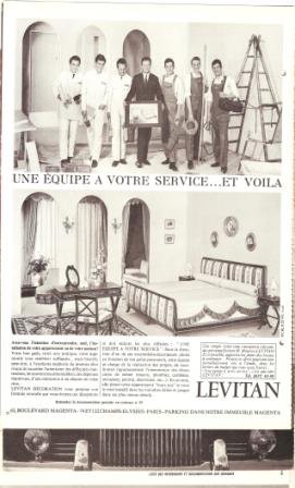 Levitan Interior Decorators French Vintage Ad 1965