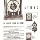 Atmos Clock Jaeger LeCoultre French Vintage Ad 1965