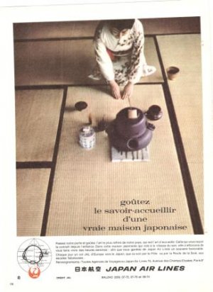 Japan Air Lines JAL Tea French Vintage Ad 1960's