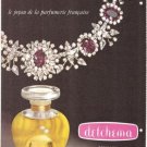Detchema Revillon Diamond Jewelry Perfume French Vintage Ad 1965