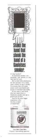 Gauloises Cigarettes Shake the Hand Vintage Ad Filter France 1969