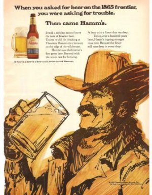 Theodore Hamm's Frontier Beer 1971 Vintage Ad