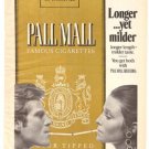 Pall Mall 100's Cigarettes Longer Yet Milder Vintage Ad 1971