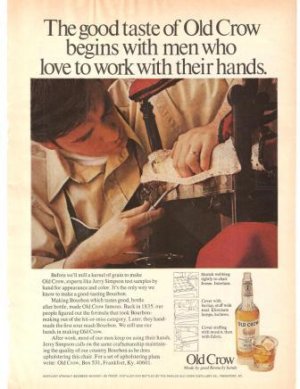 Old Crow Bourbon Jerry Simpson Chair Craftsman Vintage Ad 1971