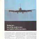 Boeing Jets 707 100 Million Passengers Vintage Ad 1965