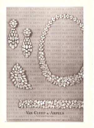 Van Cleef Arpels Jewelers Diamond Necklace Earrings Pin Bracelet 1965 Vintage Ad