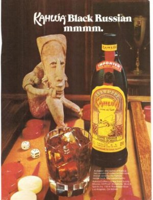Kahlua Black Russian Coffee Liqueur Mexico Vintage Ad 1978