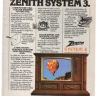 Zenith System 3 Television Puccini SK2527P Tri Focus tube Vintage Ad 1978