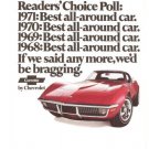 Corvette Chevrolet Car and Driver Readers Choice GM Red Vintage Ad June 1971
