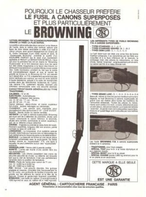 Browning Gun Vintage Ad August 1966 French