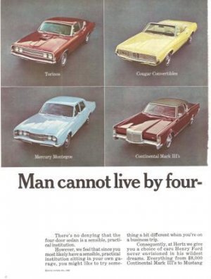 Man Cannot Live by 4x4 Sedans Alone Hertz Rent a Car 2p Vintage Ad June 1969
