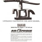 Dakar Air Afrique African Airlines Art Vintage Ad April 1966 French