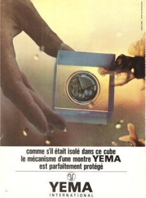 Yema International Mechanical Cube Vintage Ad April 1966 French