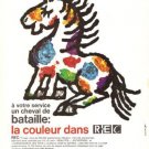 REC Horse Regie Presse Vintage Ad April 1966 French