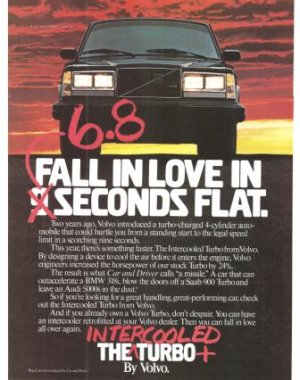 Volvo Intercooled Turbo Car Vintage Ad 1984 Olympic Games