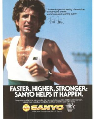 Frank Shorter Runner Sanyo Video Products Vintage Ad 1984 Olympic Games
