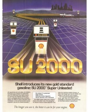 Shell SU 2000 Gasoline Gold Standard Vintage Ad 1984 Olympic Games