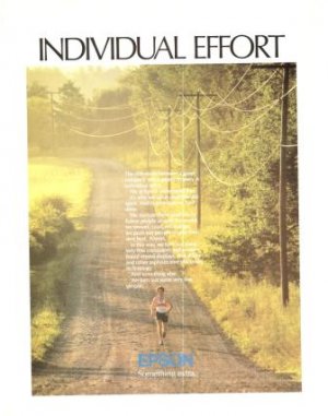 Epson Individual Effort Runner Vintage Ad 1984 Olympics