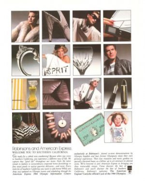 American Express Robinsons Welcome to Southern California Amex Vintage Ad 1984 Olympics