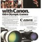 Canon A-1 Official 35mm Camera T50 New F-1 2-page Vintage Ad 1984 Olympics