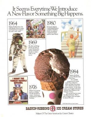 Baskin Robbins Ice Cream Stores Vintage Ad 1984 Olympics