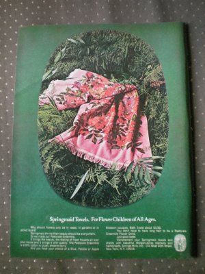 Springmaid Towels Pastorale Ensemble Flower Child Vintage Ad 1968