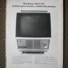 Sony 700-U TV UTV 1968 Vintage Ad Television
