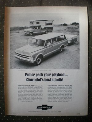 Chevrolet Suburban Fleetside Custom Camper Pickup 1968 Vintage Ad