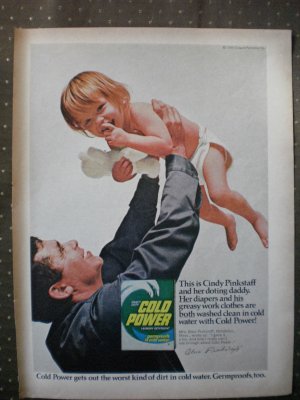 Cold Power Laundry Detergent Cindy Pinkstaff Vintage Ad 1968
