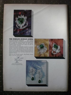 Chatham Created Gemstones Emerald Vintage Ad 1968