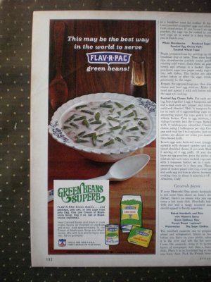 Green Beans Flav R Pac Superb 1968 Vintage Ad