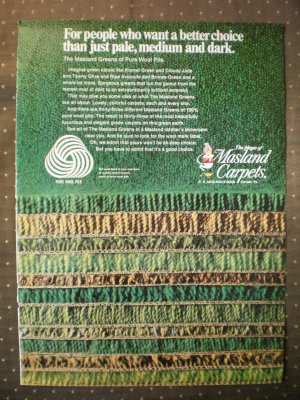 Masland Carpets Pure Wool Pile Vintage Ad 1968