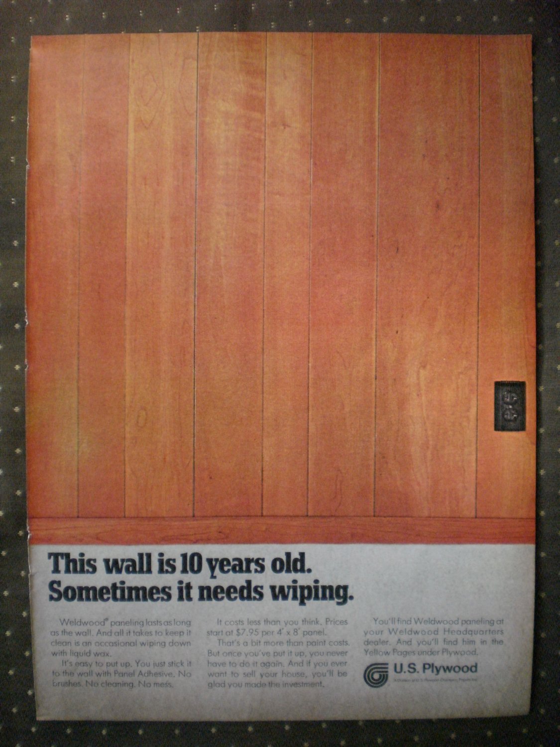 US Plywood Weldwood Paneling Vintage Ad 1968