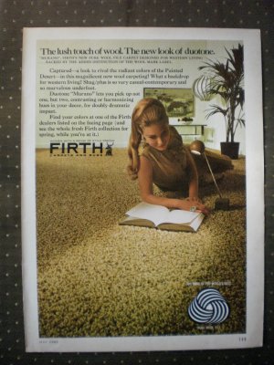 Firth Carpets Rugs Murano Pure Wool Pile Vintage Ad 1968