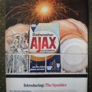Ajax Sparkler Dishwasher Detergent Automatic Vintage Ad 1968