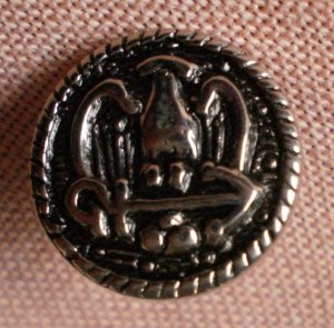 Sewing Button Round Eagle Arrow Button Silver 1.2cm Self Shank Lot 6