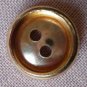 Sewing Button Round Plain Gold 2-hole Metal 15mm Lot 6