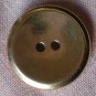 Sewing Button Round Plain Gold 2-hole Metal 23mm Lot 5