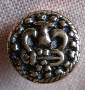 Sewing Button Round Eagle Arrow Button Gold Black 1.2cm Self Shank Lot 7