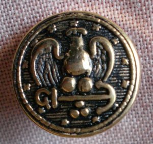 Sewing Button Round Eagle Arrow Button Gold Black 1.6cm Self Shank Lot 6