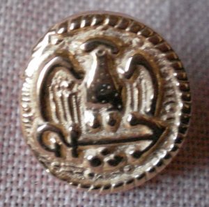 Sewing Button Round Eagle Arrow Button Gold 1.3cm Self Shank Lot 6