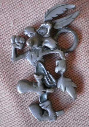 Wile E Coyote Pendant Pewter 1992 Warner Bros