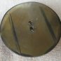 Large Green Yellow Brown Art Deco Button 2 hole Vintage