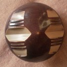 Large Plastic Button Geometric Brown Art Deco 3.3cm metal shank Carved