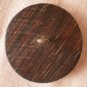 Large Wood Button Vintage Carved Metal Shank Sunburst Brown