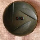 Large Plastic  Button Gray 2-hole Concave Vintage Carved
